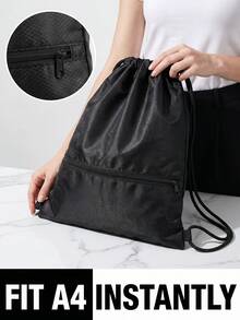 Minimalist Drawstring Backpack Bag With Front Pocket Tear Proof Sport Gym Sackpack For Fitness Lovers Handy Lightweight Drawstring Bags Perfect For Daily Camping Essentials Beach Equipment Basketball Must Haves Football Stuff Acceccories - Drawstring Bag - View 8