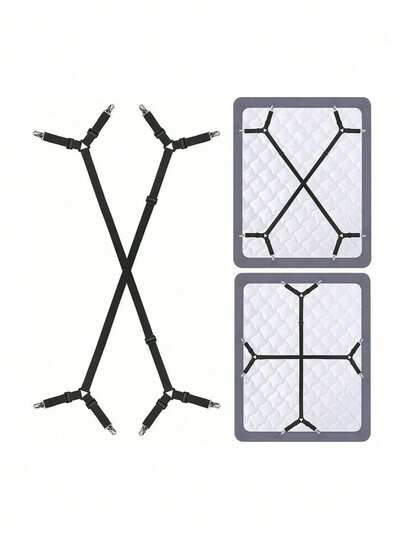 2/6pcs High Elasticity Bed Sheet Clips, Bed Sheet Fixing Straps, Bed Sheet Clips, Bed Sheet Tightening Clips, Mattress Bed Sheet Clips, Back To School Supplies, Home Supplies