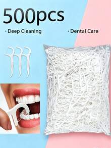 Pacote Combo de Fio Dental 500/300/100/50/5 Peças, Fio Dental de Limpeza Profunda, Cuidados Orais Adequados, Fio Dental Descartável e Portátil, Essencial para Viagens e Uso Diário, Ferramenta de Limpeza de Dentes, Escova de Dentes de Viagem, Acessórios Odontológicos - Multicolorido - Visão 8