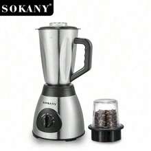 SOKANY 03012 Blender Multifungsi, Penghancur Es, Penggiling, Mixer 3-in-1. 3 Kecepatan yang Dapat Diatur, Dilengkapi dengan Gelas Penggiling, Kapasitas Besar 1,5L, Pisau Stainless Steel, Cocok untuk Penggunaan di Rumah. - Perak - View 6