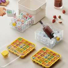 1pc 68-Slot Double-Layer Tray, One-Touch Pressing Type Ice Tray With Built-In Spoon For Quick Ice Making, Easy Release, Suitable For Home Use, Portable Freezing Container, Household Storage Box, Fun DIY Set With Storage Box And Spoon, 68-Slot Double- - Multicolor - View 4