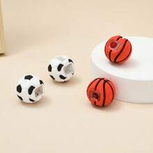 1/2/4pcs Creative Football/Basketball Shaped Pencil Sharpeners, PVC Material, Mini Single-Hole Pencil Sharpener, Back To School Student Essential - Multicolor - View 7
