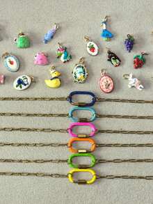 1pc DIY Colorful Summer Oil Drop Cute Animal & Plant Pendant Necklace, Fashion Pastoral Style, Dopamine Style Fashion Necklace, Stainless Steel Vacuum Plated 18k Gold, Displaying Women's Fashion Charm Item, Pendant For Jewelry Making, High-End Jewelry, Stainless Steel Accessory - Multicolor - View 8