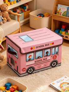 1pc Car-Shaped Storage Basket With Lid, 4 Colors Available, Suitable For Nursery, Children's Room, Baby Essentials, Newborn Nursery Essentials - Multicolor - View 5