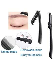 4pcs Decorative Eye Tool Set, Multi-Functional Eye Beauty Tools, 1pc , 1pc Eyebrow Scissors With Comb, 1pc Double-Sided Eyebrow Brush, 1pc Eyelash Comb, Makeup Artist Beauty Tool Set - Black - View 3
