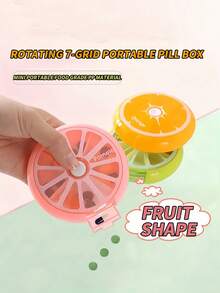 7 Grids Portable Mini Medicine Storage Box Moisture-Proof Leak-Proof For Vitamin Medicine Fish Oil Rotating Pill Bottle Dispenser Independent Lattice Pill Case Travel Daily Pill Box For Students Seniors And Travelers Travel Essentials - Multicolor - View 5