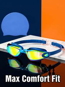 Streamlined Swim Goggles With Comfortable Nose Clip And Ear Plugs Set Stretchy Swim Cap For Vacation Cruisers Ergonomic Adult Swim Goggles To Hold Clear Vision Under Water Beach Essentials Swimming Pool Stuff Vacation Accessories For Women - Swimming Goggles - View 8