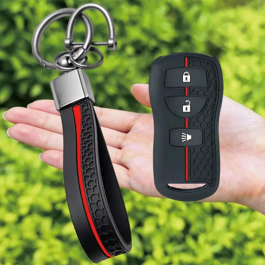 3 / 4 Buttons Keychain Car Key Cover Case Fob For Sentra Armada Altima Maxima Infiniti FX35 EX35 FX45 QX56 G35 M45 I35 - black - View 1