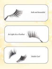 10 Pairs Natural Fox Eye Cat Fur 3D Fluffy Curly Tail Extension Invisible Transparent Band Comfortable Lightweight False Eyelashes For Beginners - 查看 5