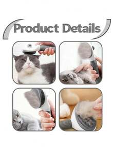 Pet Self-Cleaning Slicker Brush, One-Click Hair Removal Comb, Stainless Steel Ball-Tip Grooming Brush, Non-Slip Handle, Dog And Cat Deshedding Tool - Multicolor - View 8