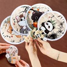 4pcs Cute Cat Folding Fans - Lucky Cat Design, 2-In-1 Cooling Portable Handheld Fan, With Storage Bag, Summer Accessory, Holiday Gift (Cat Pattern Style) - Reflector - View 5