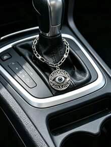 1pc Alloy Hollow Rhinestone Devil Eye Car Gear Shift Decoration, Car Interior Hanging Ornament, Car Interior Decorative Accessory - A - View 5