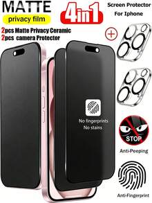2pcs Matte Privacy Screen Protector, Includes 2pcs Camera Lens Protector, High-Definition Transparent Camera Lens Cover, Compatible With IPhone 17 Pro Max [6.9 Inch] | Made Of TPU Soft Film (Not Tempered Glass Ceramic Film), Shatterproof And Anti-Collision | Privacy Function Ensures Screen Content Is Only Visible From The Front - Black - View 21