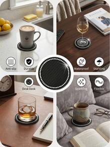 YITUMU 2pcs/4pcs Silicone Anti-Slip Car Cup Holder Coasters - Cup Mat With Crystal Edge, Waterproof & Fashionable, Suitable For Car Or Home Use - Multicolor - View 10