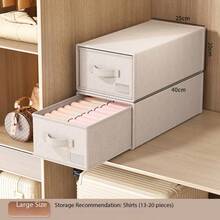 Foldable Drawer Storage Box, Multi-Functional Wardrobe Storage Bin, Large Capacity Clothing Storage Organizer, Drawer Storage Cabinet, Home Snack Toy Clothing Organizer Box, Foldable Storage Cabinet, Multi-Layer Bedroom Nightstand - Multicolor - View 8