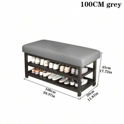 White, Gray Shoe Bench Shoe Bench Shoe Storage Rack Shoe Storage Rack With Cushion Upholstered Seat Unit