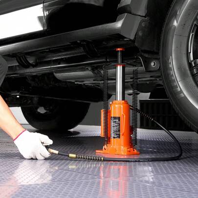 12T Air Bottle Jack, Pneumatic Hydraulic Bottle Jack, 265-505mm Lifting Range, Manual Pump For Automobiles, Car Repair, Industrial Engineering