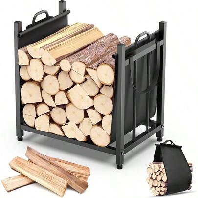 Firewood Rack, Firewood Holder With Carrier Bag, Firewood Storage Rack For Indoor Outdoor Log Organization And Storage,Local Shipping