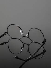 1 Paar Herren-Brille mit Metallrahmen, rund, akademischer Stil, minimalistisch, bequem, neutral, intellektuelle Modebrille, geeignet für Debattierwettbewerbe, Lesekreise und Studentenorganisationen - Transparent - Übersicht 10