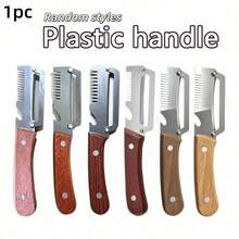 1/2pcs Wooden Handle Multi-Function Peeler, Onion Slicer With Bottle Opener, Onion And Chive Cutter, Sugarcane And Cucumber Peeler, Fruit And Vegetable Peeling Tool - Multicolor - View 13