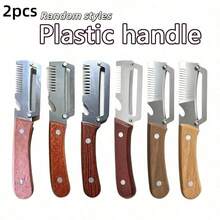 1/2pcs Wooden Handle Multi-Function Peeler, Onion Slicer With Bottle Opener, Onion And Chive Cutter, Sugarcane And Cucumber Peeler, Fruit And Vegetable Peeling Tool - Multicolor - View 14
