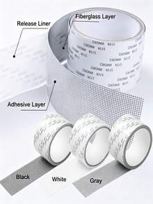 1 Roll Mosquito Net Repair Tape, Self-Adhesive Patch, Suitable For Dormitory Mosquito Nets And Curtain Damage, Waterproof Mesh Patch, Suitable For Doors And Windows Screens, Mosquito Net Repair Tape, Easy To Cut And Repair - A - View 6