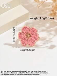 OOQ 1pc Minimalist Handmade Raffia Flower Open Metal Ring For Women, Colorful Dopamine Bright Summer Holiday INS Style, Suitable For Women's Daily Wear, Dating, Party, Versatile Gift For Her (Handmade Weaving Method Random, Purely Handmade May Have Occasional Glue Overflow) - Six-petaled Flower - View 2