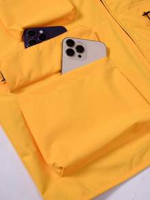 1pc Men's Spring/Autumn/Summer Outdoor Camping Vest, Multi-Pocket Utility Jacket, Outdoor Casual Sleeveless Top, Suitable For Daily Wear - Yellow - View 3