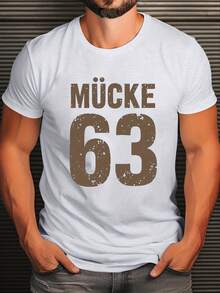 Mosquito Vintage M  63 Sports Typography Crinkle Plus Size Men'S T-Shirt - 白色 - 查看 1