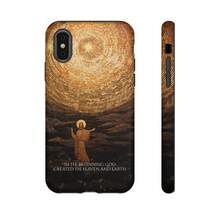 Génesis 1:1 En el Principio Funda para   Galaxy con Ícono de Mosaico Bizantino Cristiano Ortodoxo  HONOR  OPPO - Multicolor - Ver 7