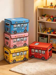 1pc Car-Shaped Storage Basket With Lid, 4 Colors Available, Suitable For Nursery, Children's Room, Baby Essentials, Newborn Nursery Essentials - Multicolor - View 7