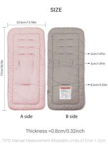 1 pieza Cojín cómodo para silla de paseo de bebé, almohadilla reversible para trona - Multicolor - Ver 11