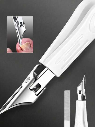 High-Precision Nail Clipper For Thick And Ingrown Nails, Made Of Durable Stainless Steel With Soft Grip Handle, Designed For Seniors