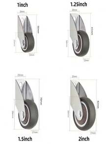 4 Sizes Silent Furniture Casters, Side-Mounted Sliding Door Support Wheels, Directional Rolling Wheels For Home Furniture Tables, Chairs And Sofas - 4 J-shaped Directional Wheels - View 10