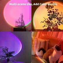1pc USB Powered RGB Floor Lamp, Telescopic 16-Color Sunset Atmosphere Projector Light, LED Sunset Atmosphere Light, Sunset Effect Projector, Room Decoration Night Light, Multi-Color Projector, Room Ambient Decorative Lighting, With Remote Control, Multiple Color Changes, Rotatable, Suitable For Decoration, Photography Party, Bedroom Home Decor, Room Decoration, Party Wall Decoration Light - Large Remote Control - Sunset Projector - View 9