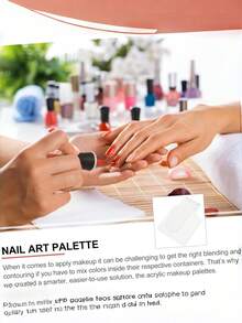 3pcs/2pcs/1pc Acrylic Nail Art Hand Color Palette. Curved Thumb Design. Fine Craftsmanship. Smooth Surface. Suitable For Hand Painting, Nail Painting And Mixed Color Mixing - View 4