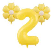 3pcs Giant 40 Inch Lemon Yellow Number 0-9 Balloon Set, Includes 18 Inch Fresh Daisy Balloons, Suitable For Birthday, New Year, Anniversary, Anniversary Party Decoration, 40 Inch Large Number Birthday Balloons - Number - View 21