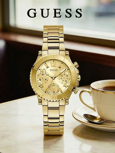 Guess Sport Ladies Chronograph Wristwatch, Gear Bezel, Day Date 24H, Mineral Crystal, 30M Splash Resistant GW0465L1