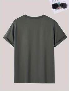 Men's Short-Sleeved T-Shirt With Round Neck And Letter Print Design, Summer Fashion. - Grey - View 3