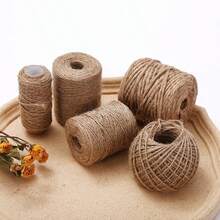 1 Bundle Thick Natural Jute Rope 196.85 Inches - Handmade Packaging Rope, Suitable For Plant Support, Weaving, Gardening And Handicrafts, Garden Binding Knots, Compatible With Valentine's Day Gift Wrapping - A - View 4