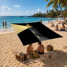 1pc Lighthouse Pattern Sunshade Canopy, Modern Style, Colorful, Large Size, UV Protection, Sturdy And Durable, Easy To Install, Suitable For Beach, Garden, Patio, Includes Rope - Multicolor - View 3