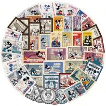 50PCS Disney Vintage Mickey Stamps Stickers Cartoon Cute Graffiti Decals For Laptop Scrapbook Luggage Diary Sticker - Multicolor - View 6