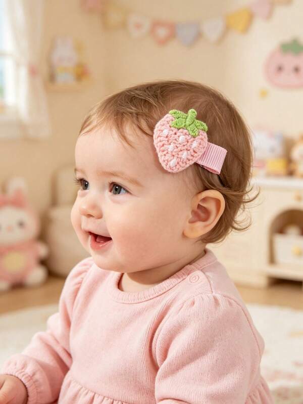 6 Peças/Conjunto Novos Presilhas de Cabelo de Bebê Cartoon, Presilhas de Cabelo de Bebê Trançadas com Frutas Fofas, Acessórios de Cabelo de Bebê Versáteis e da Moda