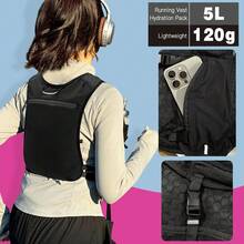 Unisex Lightweight Hydration Running Vest Backpack, Suitable For Climbing, Hiking, Cycling, Trail Running (Backpack Only) - Black - View 1