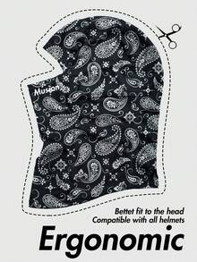 1/2/3/5pcs Classic Paisley All-Over Print Musion Logo Balaclava, Breathable Mesh Full Face Motorcycle Mask, Windproof Dustproof Helmet Liner Headwear, Suitable For Motorcycle Riding, Hip-Hop Street Style - Multicolor - View 4