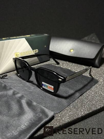 1 Set "Reserved" Brand High-End Polarized Sunglasses, Gradient & Solid Color, Casual Bohemian Vintage Royal Style Party Cute Street Elegant Metal Temple, Street Fashion Style, Versatile Business Casual Look, Fashion Sunglasses For All Seasons, Comes With PU Glasses Case