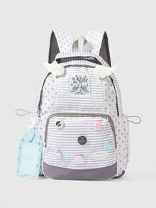 Women Fashion Backpacks - White Star Stripes - View 2