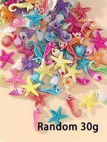30/60g Random Styles Personalized DIY Colorful Ocean Series Jewelry Making Materials, Suitable For Jewelry Sets - Marine Life - View 9