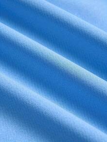 Camiseta de manga corta para hombre, de verano, cómoda, de tela de poliéster microelástica, a la moda, casual, versátil, con estampado popular y cuello redondo. - azul cielo - Ver 6