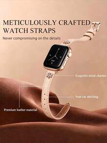 適用於 Apple 的蘑菇造型鉚釘錶帶 - 淺粉色 - 查看 5